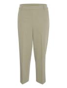 Kasakura Hw Cropped Pants Bottoms Trousers Straight Leg Khaki Green Kaffe