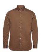 Slhslimethan Shirt Ls Classic Noos Tops Shirts Business Brown Selected Homme