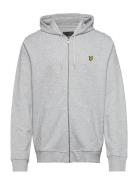 Zip Through Hoodie Tops Sweatshirts & Hoodies Hoodies Grey Lyle & Scott