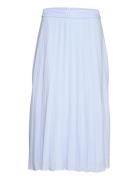 Recycled: Plissé Skirt Knælang Nederdel Blue Esprit Collection