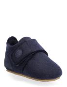 Marlin Felt Home Shoe Slippers Hjemmesko Navy Wheat