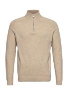 Onsedward Reg 7 Wool Half Zip Knit Cs Tops Knitwear Half Zip Jumpers Beige ONLY & SONS