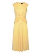 Twist-Front Jersey Dress Knælang Kjole Yellow Lauren Ralph Lauren