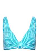 Jewel Cove Uw High Apex Bikini Top 30 D Swimwear Bikinis Bikini Tops Wired Bikinitops Blue Freya