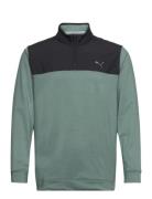 Cloudspun Colorblock 1/4 Zip Sport Sweatshirts & Hoodies Sweatshirts Green PUMA Golf
