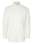 Slhslim-Ethan Shirt Ls Aop Noos Tops Shirts Casual White Selected Homme