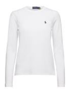 Long-Sleeve Jersey Crewneck Tee Tops T-shirts & Tops Long-sleeved White Polo Ralph Lauren