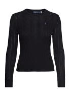 Cable-Knit Cotton Crewneck Sweater Tops Knitwear Jumpers Black Polo Ralph Lauren