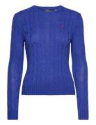 60/2X12 Pima Cotton-Lsl-Plo Tops Knitwear Jumpers Blue Polo Ralph Lauren