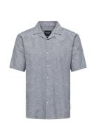 Onscaiden Ss Solid Resort Linen Shirt Tops Shirts Short-sleeved Blue ONLY & SONS