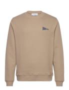 Flag Sweatshirt Tops Sweatshirts & Hoodies Sweatshirts Beige Les Deux