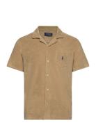 Rec Lw Cotton Terry-Ssl-Sps Tops Shirts Short-sleeved Beige Polo Ralph Lauren