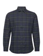 Slhslimowen-Flannel Shirt Ls Noos Tops Shirts Casual Navy Selected Homme