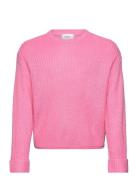 Vmsayla Fold Ls O-Nck Pullover Girl Noos Tops Knitwear Pullovers Pink Vero Moda Girl