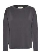 Ellemw Boxy Blouse Tops Blouses Long-sleeved Grey My Essential Wardrobe