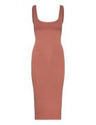 Sensual Knitted Bodycon Dress Knælang Kjole Brown Calvin Klein