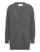 Slfmaline Ls Knit Long Cardigan Noos Tops Knitwear Cardigans Grey Selected Femme