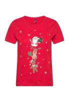 Onlyrsa Christmas S/S Top Box Jrs Tops T-shirts & Tops Short-sleeved Red ONLY