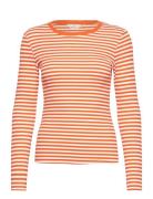 Ludmilla Ls Tee Gots Tops T-shirts & Tops Long-sleeved Orange Basic Apparel