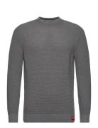 Textured Crew Knit Jumper Tops Knitwear Round Necks Grey Superdry