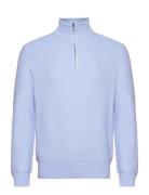 Mesh-Knit Cotton Quarter-Zip Sweater Tops Knitwear Half Zip Jumpers Blue Polo Ralph Lauren