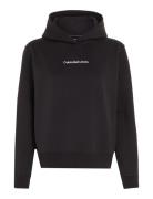 Institutional Regular Hoodie Tops Sweatshirts & Hoodies Hoodies Black Calvin Klein Jeans