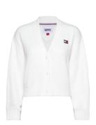 Tjw Essential Badge Cardigan Tops Knitwear Cardigans White Tommy Jeans