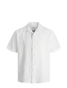 Jjesummer Resort Linen Shirt Ss Sn Tops Shirts Short-sleeved White Jack & J S