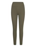 Studio Highwaist Rib Tights Sport Running-training Tights Khaki Green Björn Borg