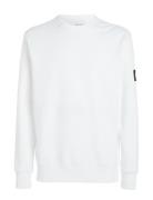 Badge Crew Neck Tops Sweatshirts & Hoodies Sweatshirts White Calvin Klein Jeans