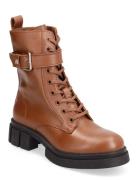 Cool Feminine Bikerboot Shoes Boots Ankle Boots Laced Boots Brown Tommy Hilfiger