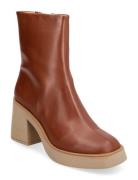 Bootie - Block Heel - With Zippe Shoes Boots Ankle Boots Ankle Boots With Heel ANGULUS