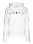 Reg Printed Graphic Hoodie Tops Sweatshirts & Hoodies Hoodies White GANT