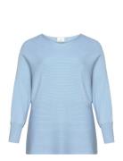 Carnew Adaline L/S Pullover Knt Tops Knitwear Jumpers Blue ONLY Carmakoma