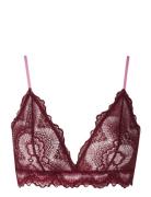 Lace Triangle Bralette Lingerie Bras & Tops Soft Bras Bralette Burgundy Understatement Underwear