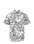 Jorlafayette Aop Shirt Ss Ln Tops Shirts Short-sleeved White Jack & J S