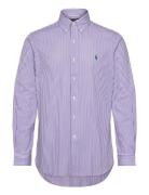 Custom Fit Plaid Stretch Poplin Shirt Tops Shirts Casual Purple Polo Ralph Lauren