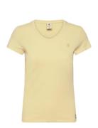 Overdyed Eyben Slim V T 2.0 Wmn Tops T-shirts & Tops Short-sleeved Yellow G-Star RAW