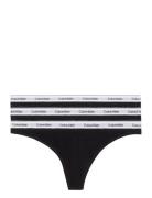 3 Pack Thong  G-streng Undertøj Black Calvin Klein