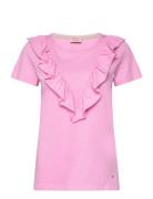 Mmlobo O-Ss Flounce Tee Tops T-shirts & Tops Short-sleeved Pink MOS MOSH