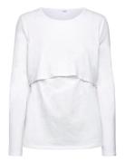 Top Mom Vera New Nursing Tops T-shirts & Tops Long-sleeved White Lindex