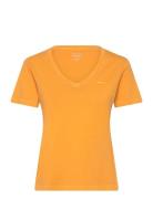 Reg Sunfaded Ss V-Neck T-Shirt Tops T-shirts & Tops Short-sleeved Orange GANT