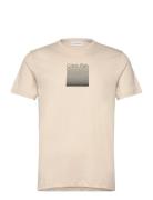 Ombre Embroidered Logo T-Shirt Tops T-Kortærmet Skjorte Cream Calvin Klein