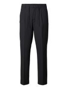 Slh190-Reg Tapered Leroy Pleat Pant Noos Bottoms Trousers Casual Black Selected Homme