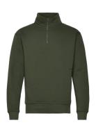 Ken Half Zip Sweatshirt Tops Sweatshirts & Hoodies Sweatshirts Green Soulland