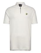 Textured Stripe Polo Shirt Tops Knitwear Short Sleeve Knitted Polos White Lyle & Scott