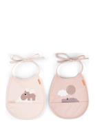 Tiny Pocket Bib 2-Pack Happy Clouds Powder Baby & Maternity Baby Feeding Bibs Sleeveless Bibs Pink D By Deer