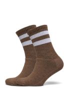 Merino Casual Stripes 2-Pack Underwear Socks Regular Socks Brown Alpacasocks&Co