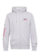 Sportswear Logo Loose Zip Hood Tops Sweatshirts & Hoodies Hoodies Grey Superdry