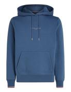 Tommy Logo Tipped Hoody Tops Sweatshirts & Hoodies Hoodies Blue Tommy Hilfiger